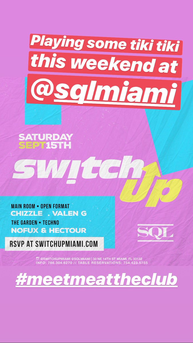 HectourDJ's tweet photo. MIAMI! I’m coming at you with that tiki tiki this weekend! @sql https://t.co/ytp0WfOv5k