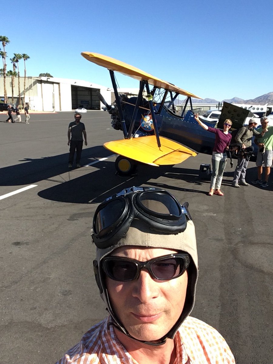 KlingerYann's tweet photo. Ready to fly the SAF aboard the WWII bi plane with French tv crew right after #SCEC2018. Amazing views on Mission and Banning faults along Indio Hills! https://t.co/GS7ZcZoue2