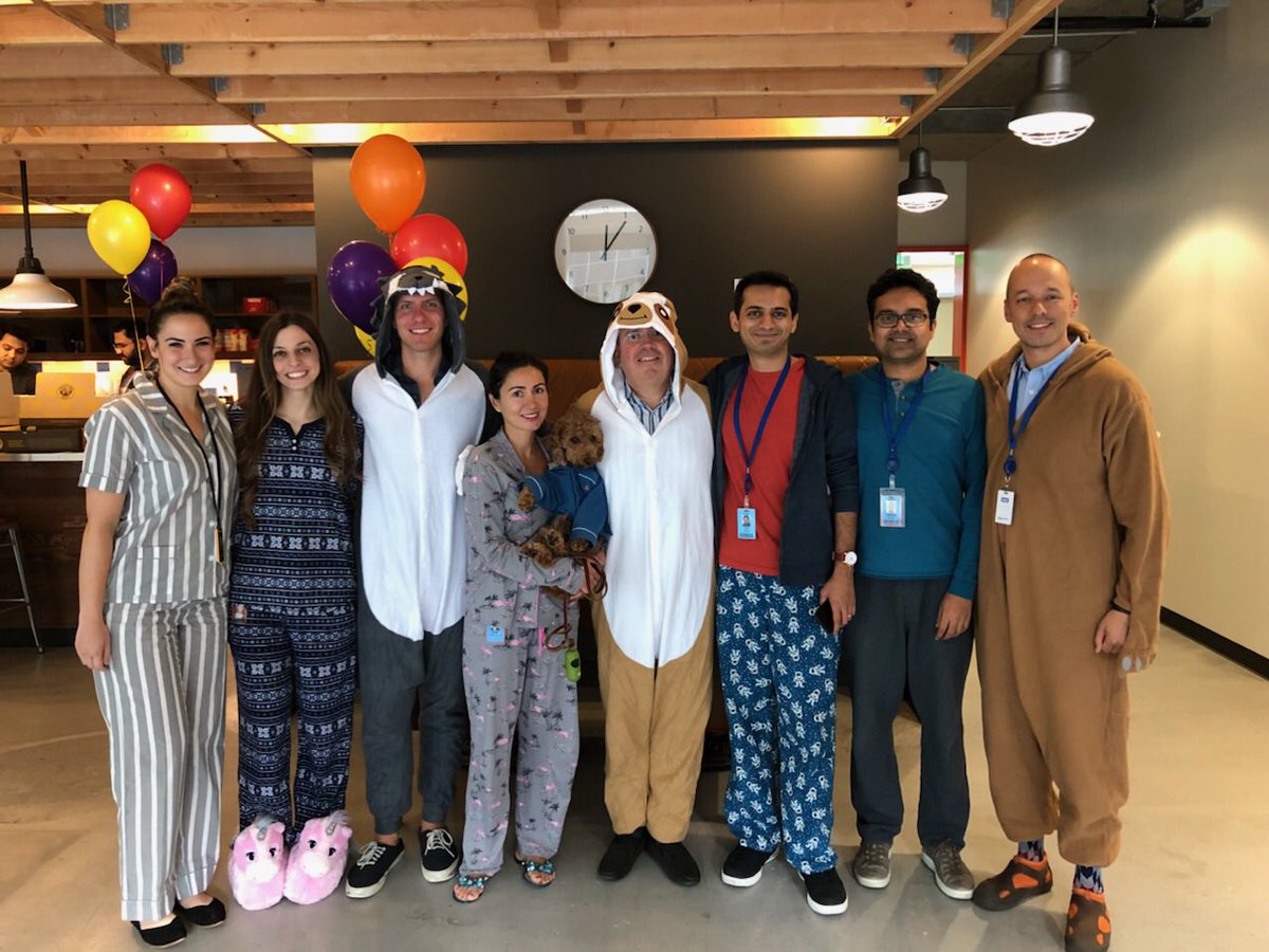 uditmadan86's tweet photo. Great to see the entire team #Pjammin today to raise awareness for the many children fighting cancer! #GrownMenInOnesies #GoGold https://t.co/cpbAEjlVRz