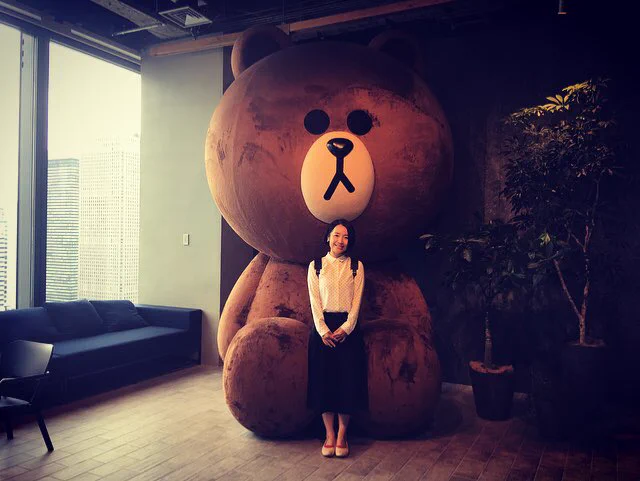 昨日はLINEの本社へ潜入してきました。新宿で1番でかいクマがいたよ。 