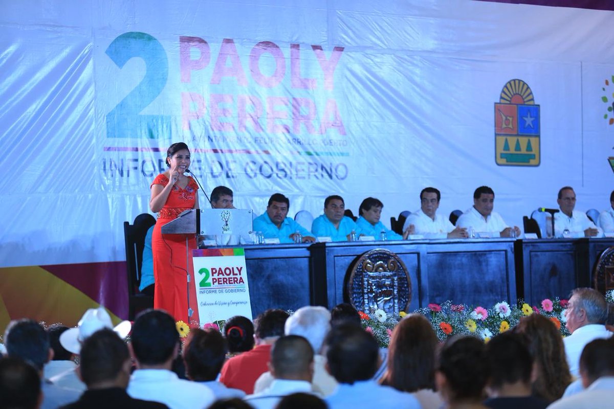 Es un enorme gusto atestiguar el 2o Informe de Gobierno de la Presidenta Municipal <a href="/PaolyPerera/">Paoly Perera</a> en representación del <a href="/PJEQuintanaRoo/">Poder Judicial Estado de Quintana Roo</a>