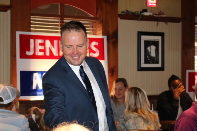 TweetofTaso's tweet photo. When you just want some wings but realize the pub is hosting @jodie_a_jenkins’ campaign launch. https://t.co/sCs3xB9CZX