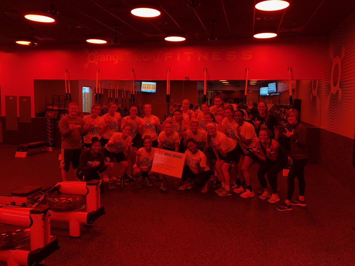 CCCougarsWBB's tweet photo. Tonight at Orange Theory!! We Came. We Saw. We Conquered. Proud of this group right here! 💪 #WeWorking #WeAreCC https://t.co/jPjVEjqeGA