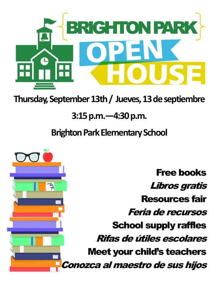Looking forward to seeing Brighton Park families at our Open House Thursday after school!!