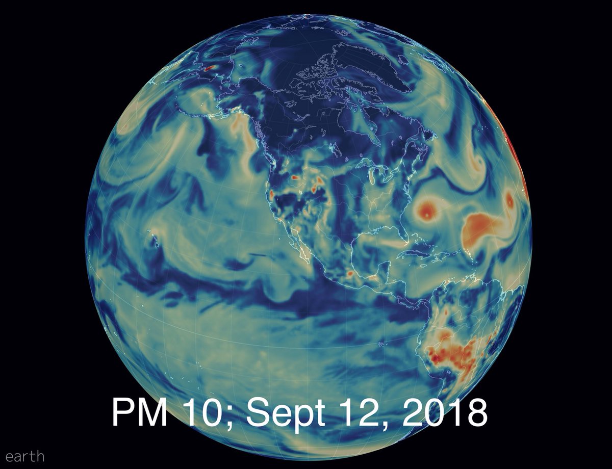 AuntDebbieCoco's tweet photo. Did a cool thing with earth.nullschool. Screen shot during the California fires in August and another today. Thank goodness for clean air. https://t.co/gfRcdBvtpl