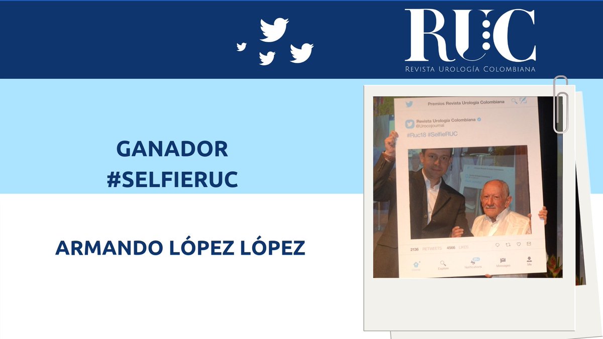 Urocojournal's tweet photo. Ganador
Premio #SelfieRUC durante #RUC18 #SCU18 Dr. Armando López López @SCUColombia Felicitaciones! 👏🏻 https://t.co/YDEvuDQn8p