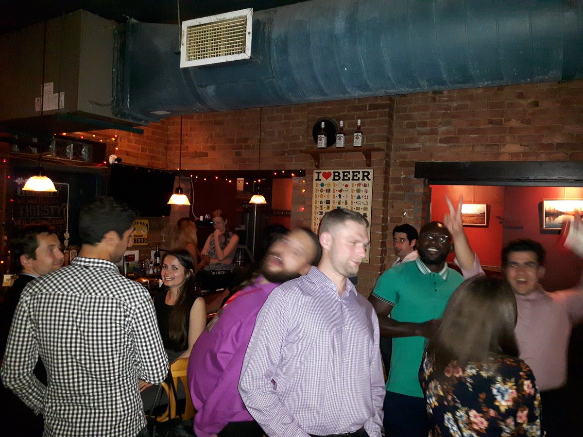 hznus's tweet photo. Thank you to everyone who attended the #Student Night Out! Great event with over 80 #COMP2018 attendees. Thanks @Brutopia for hosting us. @MedPhysCA #JSM2018 #CAROCOMPCAMRT https://t.co/YyWsDhq0jN