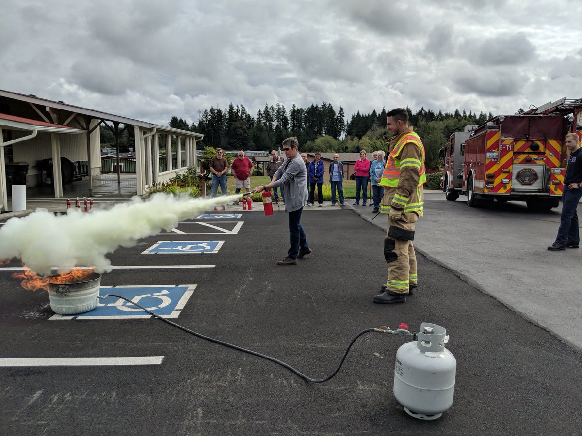 Your Tumwater Firefighters spent time in the community today teaching a group of citizens how to use fire extinguishers. #safety1st #PASS