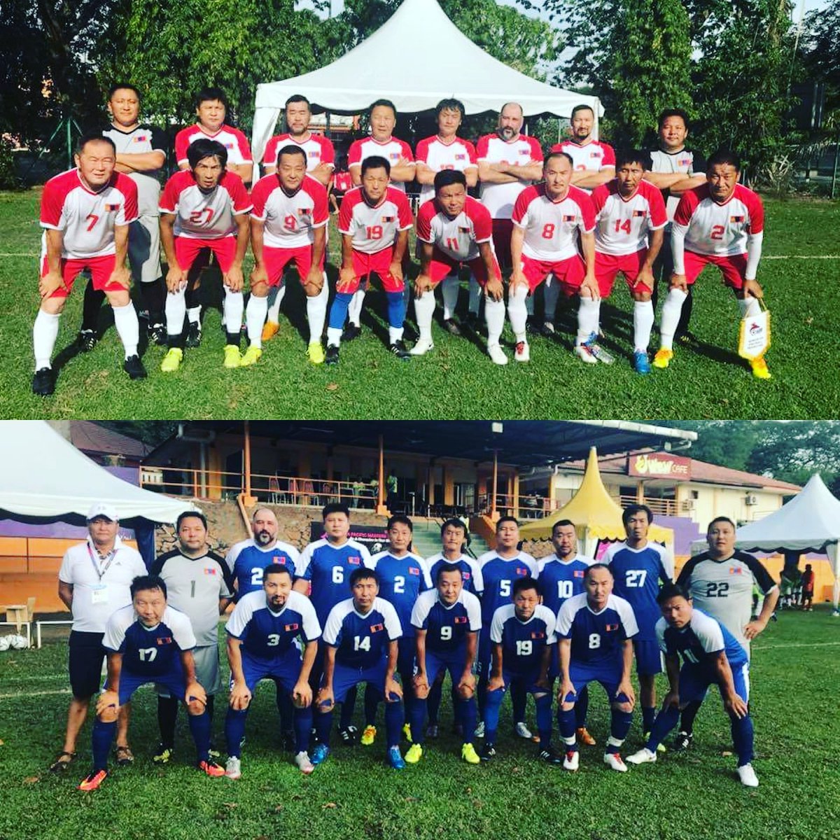 pzawetz's tweet photo. Just a bit to young for my Balmain team mates in there 50+ side. None the less playing with the "Mongol". My Mongolian team mates in the Asia Pacific Masters Games in Penang. 3 games 3 wins &amp; final tomorrow #apmg2018 #balmaindfc #balmainsansgrandeur #mastersfootball https://t.co/LPi8dfCOwp