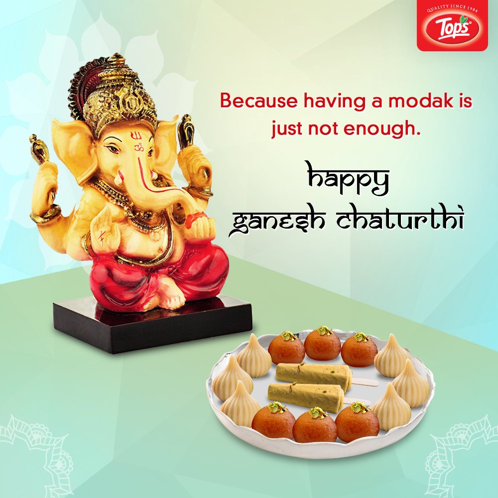TopsSocial's tweet photo. Ganesh Chaturthi brings with it an excuse to treat your tastebuds with your favourite sweets. From Gulab jamun to Kulfi, this season is all about desserts.
TopsIndia wishes Happy Ganesh Chaturthi to all!
#TopsIndia #GaneshChaturthi #GanpatiBappaMorya https://t.co/D6IOuGk1Ij