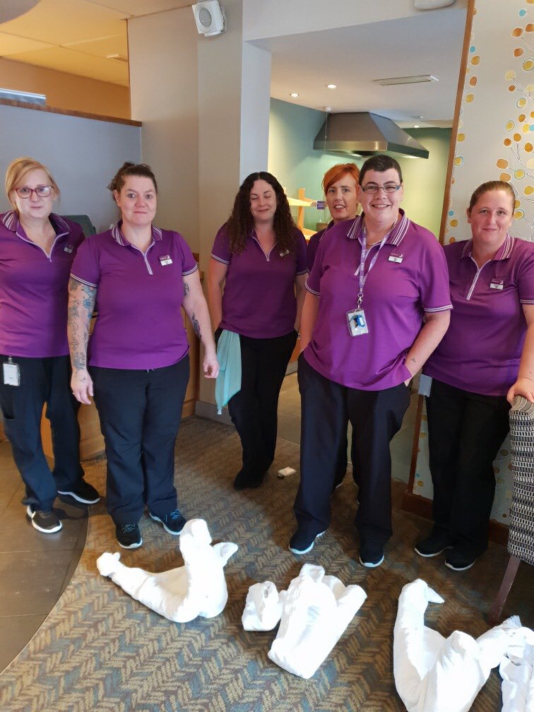 Towel Art with coffee and cake brilliant fun with the team ☺️@Valerie_PI3R <a href="/jmb0606/">John Mark Brennan</a> #housekeepingappreciationweek