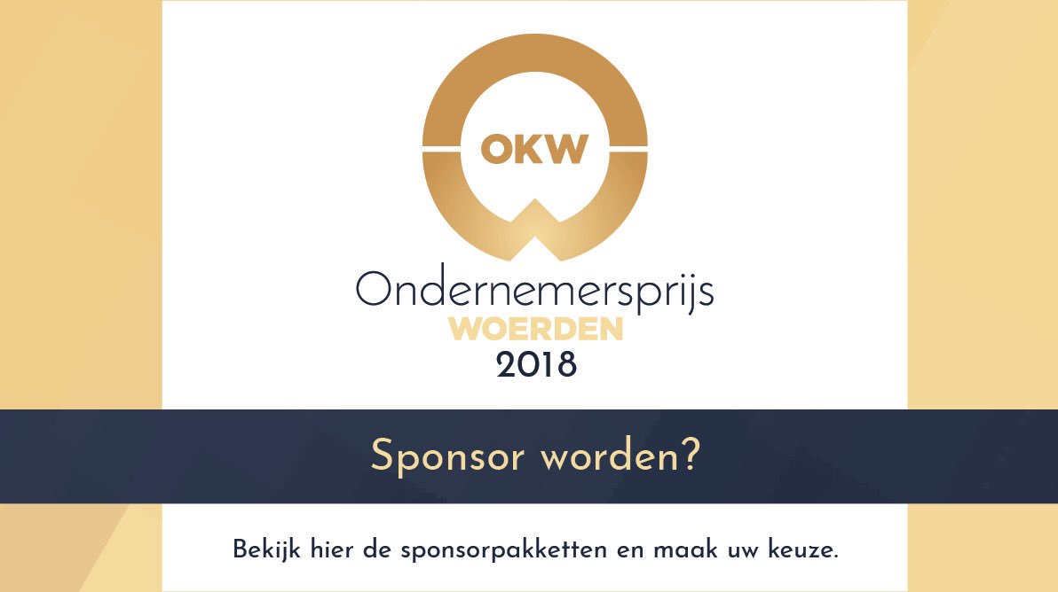 Bent u OKW lid en wilt u hét ondernemersevent van het jaar steunen? Meld u dan aan om sponsor te worden van Ondernemersprijs Woerden 2018 ➪ ondernemersprijswoerden.nl/sponsor-worden… #OKW #OndernemersprijsWoerden2018 #Woerden #OndernemerskringWoerden