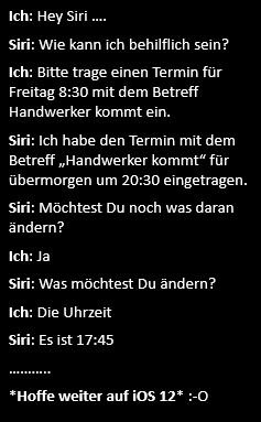 Meinen gestriger Versuch mich mit Siri anzufreunden...