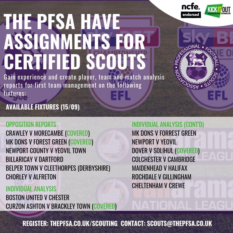 ThePFSA's tweet photo. The PFSA #ScoutingNetwork fixtures are now available for this weekend. https://t.co/54tFJlhav4 #IndividualAnalysis #OppositionAnalysis #PerformanceAnalysis https://t.co/rNLoKBA37V