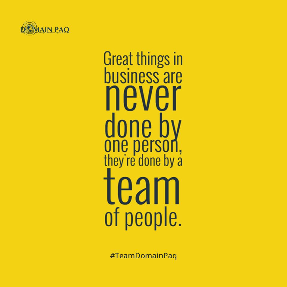 DomainPaq's tweet photo. #Teamwork is the ability to work together. We appreciate your effort in creating successful client stories. https://t.co/rYI9cQh7kX