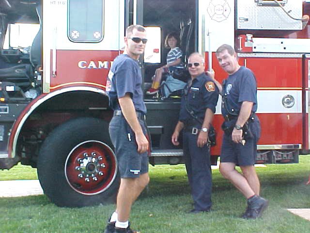 CambridgeMAFire's tweet photo. #TBT from 2003: @CambridgeMAFire Ladder 4 participating in Danehy Park Day with FF Nugent (now LT), FF Fabianski (now retired) , and LT Tenney (now retired). Stop &amp; visit the FD display at this year's #DanehyPark Day, Saturday, 15 Sept. https://t.co/jW9SjrTSsd