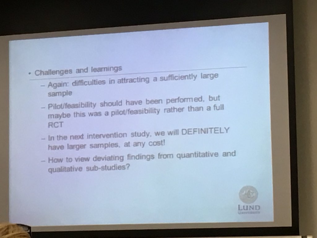DrGillianWard's tweet image. Prof Mona Eklund describes her challenges and learnings from doing intervention research in MH @theRCOT #RCOTLearning18