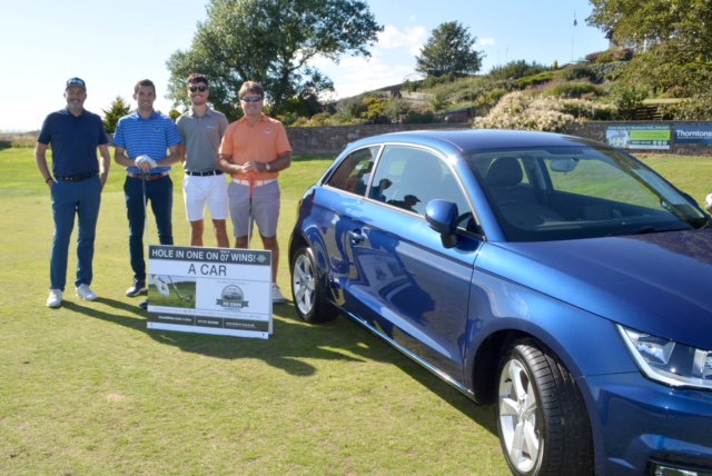 worldwideholen1's tweet photo. "It was a great day and the sun was shining" Thank you to PD Cars Carnoustie for the photos from their golf day. Glad to hear the day was a success! #holenone #golfday #signboards #prizes https://t.co/EKoFODxWR9