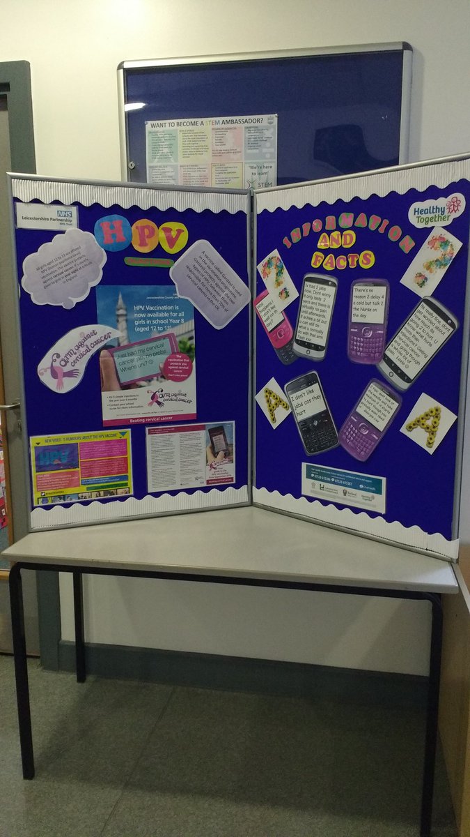 1djwebbe's tweet photo. HPV vaccination time! @MadaniSchools will be part of this process in the next two weeks. Let's improve the uptake rate! Go to https://t.co/N3pWY4Qqv6 vaccinations for more information. Check out our display board for young  people! @MadaniSchools. Let's do this! #healthytogether https://t.co/wwFfUWrJtV