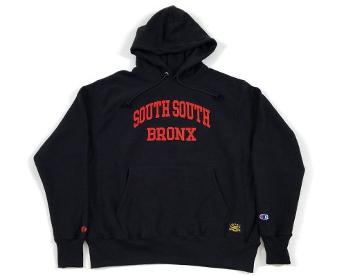 BBPBXINC's tweet photo. B-Boy Recordsとのオフィシャルコラボアイテム、B.D.Pクラシックのフック"South South Bronx"がデザインされたチャンピオンフーディーの予約を開始しました。詳細は→ https://t.co/2ZPpvHCiJm https://t.co/xL7pILBKRT