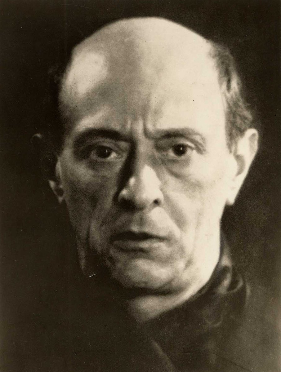 Arnold Schoenberg portrayed by Egon Schiele & Man Ray