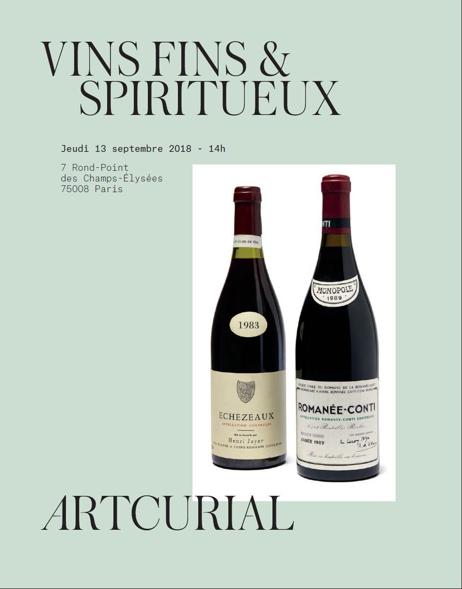 <a href="/Wine_Stocks/">wine-stocks.com</a> 
Upcoming Wine Auction 2018-09-13
Artcurial Paris <a href="/Artcurial/">ARTCURIAL</a>
auctions.artcurial.com/fr/infinitebid…
Results and analyzes
wine-stocks.com