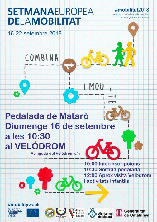 X Pedalada de Mataró. Diumenge 16 de setembre a les 10h al #VelòdromMunicipal Setmana Europea de la #Mobilitat2018 #EsportMataró #Mataró mataro.cat/web/portal/con…
