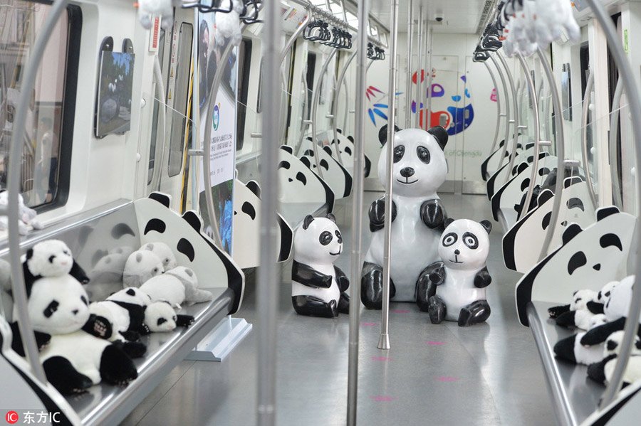 ChinaDaily's tweet photo. Panda-themed subway trains launch tourism festival in Chengdu https://t.co/LBCQg7pGTd https://t.co/FYVmWYhZAx