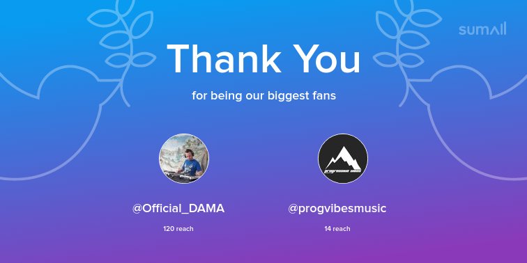 djdeblin's tweet photo. Our biggest fans this week: @Official_DAMA, @progvibesmusic. Thank you! via https://t.co/hvyzPOoApg https://t.co/UlAIgtUdoR