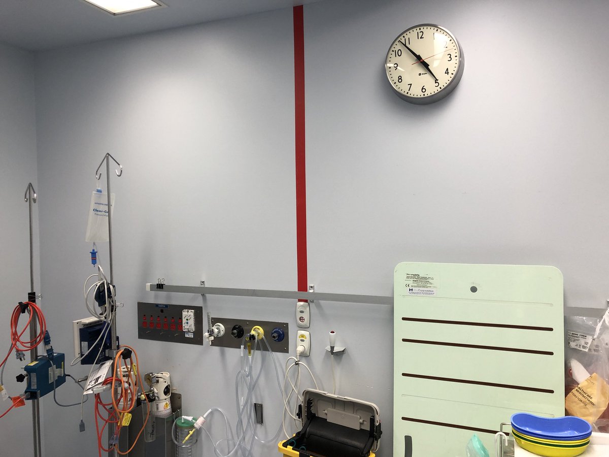 MonashAnaes's tweet image. Red stripe on the wall above the emergency buzzers ensures they can always be easily located.
