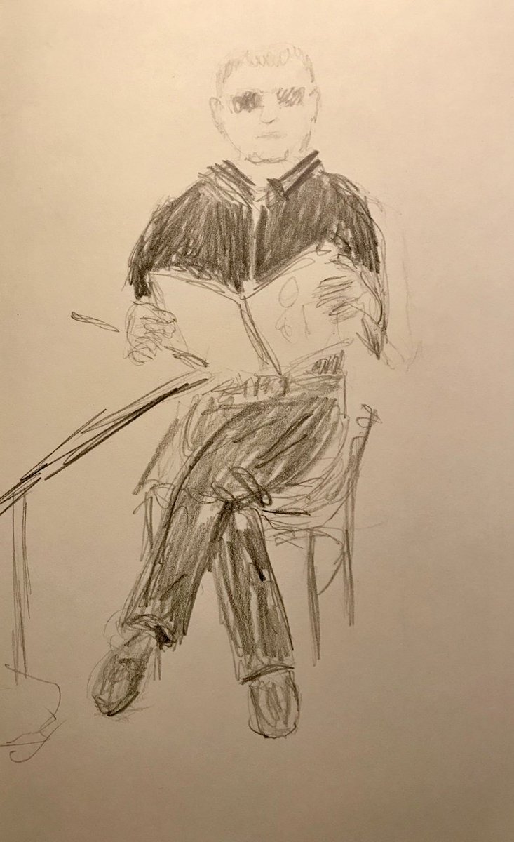 Bruddajack's tweet photo. Proper Man Reading a Magazine #sketch #pencilsketch #compactposture #portrait #lintfree #composure #visualarts https://t.co/SLxnuOFuzH https://t.co/hrswPPwNfb
