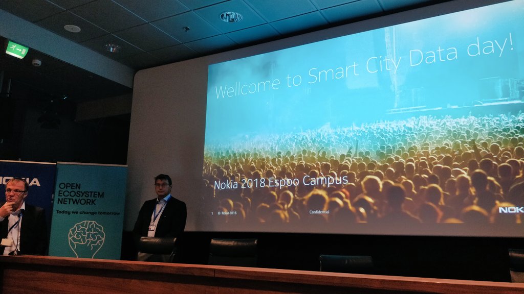OpenDataOulu's tweet photo. Smart City Data Day at @nokia. Soon @oulunkaupunki at stage https://t.co/PRifNJ9Sru