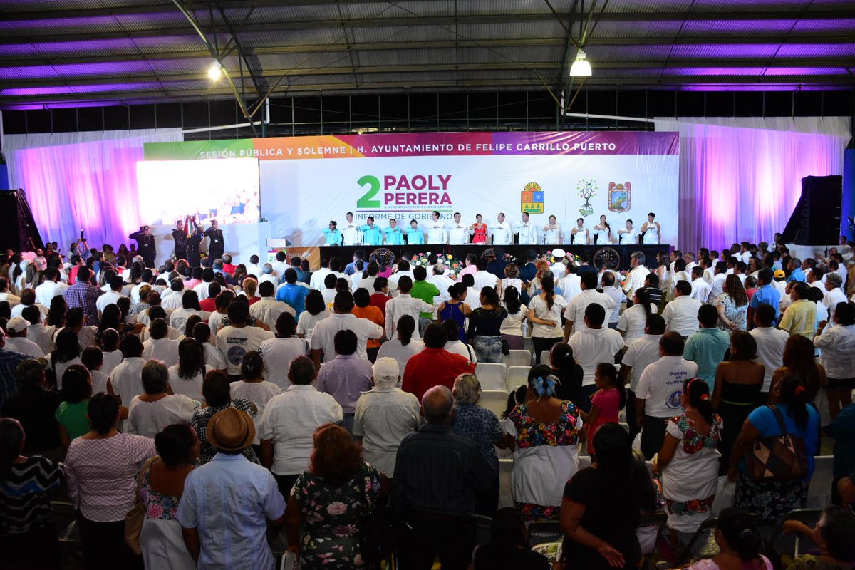 Rinde <a href="/PaolyPerera/">Paoly Perera</a> su #SegundoInforme de labores al frente de la administración en Felipe Carrillo Puerto.
goo.gl/ufr57b
   
 #GobiernoDeVisiónYCompromiso