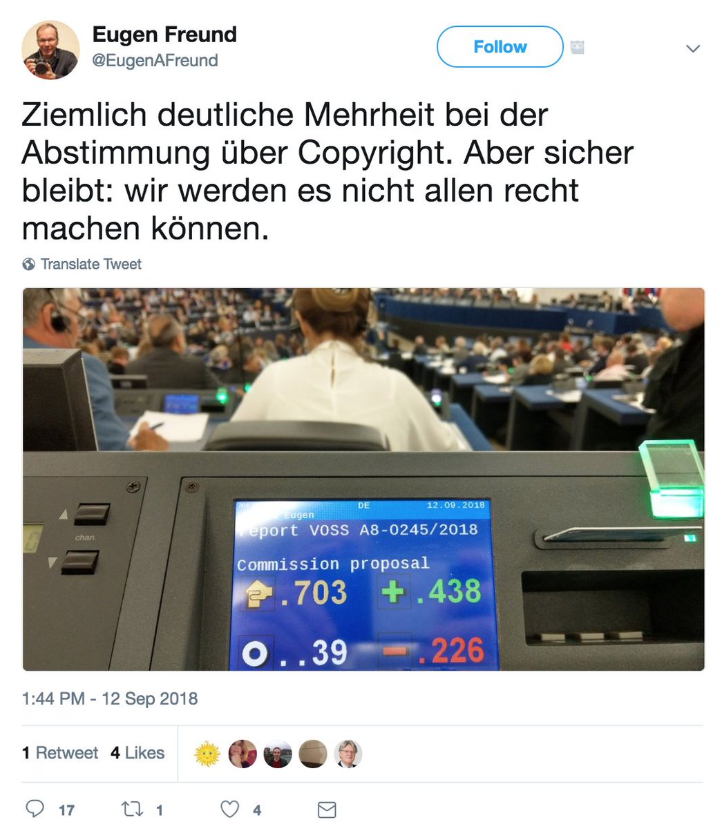 SPÖ-Abgeordnete stimmen FÜR #contentfilter und GEGEN freies Internet und lügen über ihr Stimmverhalten:
1. @weidenholzer twitter.com/Weidenholzer/s…
2. @Evelyn_Regner twitter.com/Evelyn_Regner/…
3. @EugenAFreund twitter.com/EugenAFreund/s…
Keine Statements @graswanderhainz @karinkadenbach