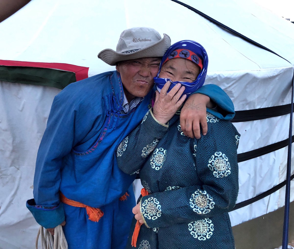 Always #smiling our #guide and #cook ! Aren’t they #cute 😘 
#travel #mongolia #horseadventure