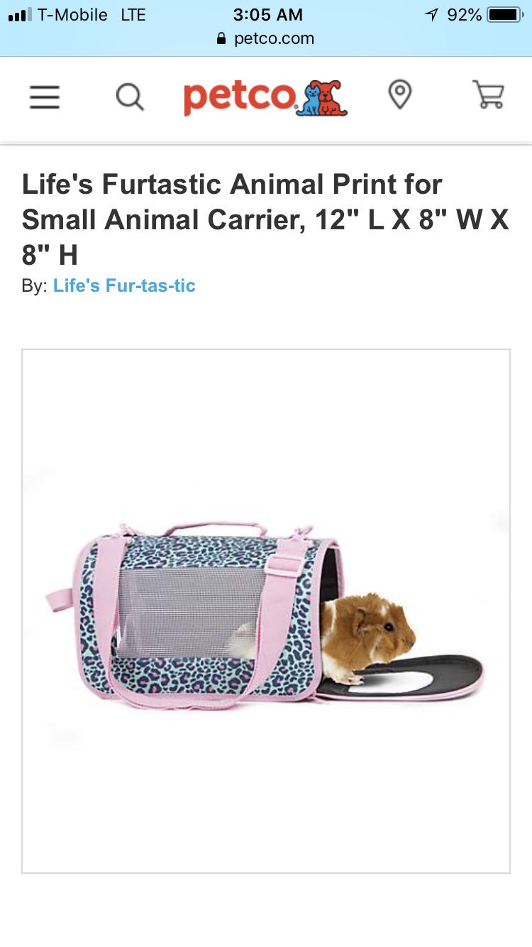 life's furtastic small animal carrier