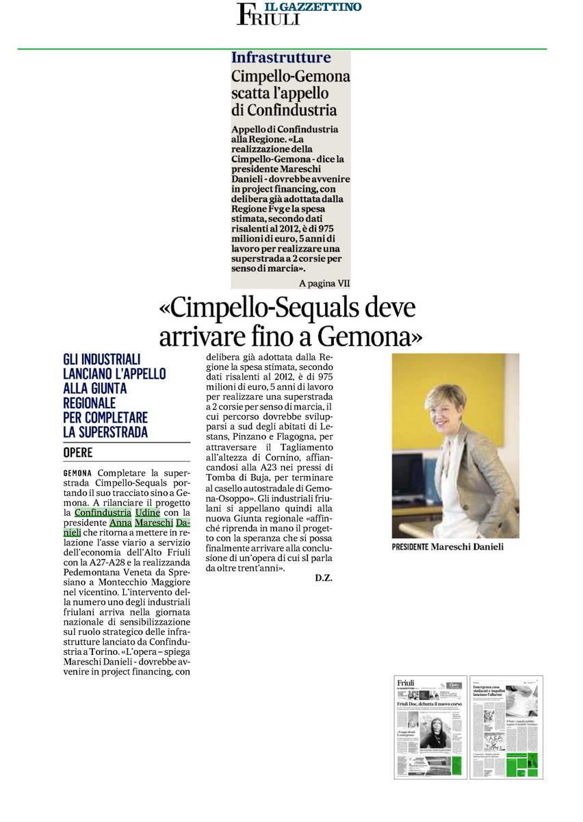 ConfindustriaUd's tweet photo. "La Cimpello-Sequals deve arrivare fino a #Gemona" @MareschiAnna rilancia il progetto e si appella alla #regioneFVGit @Gazzettino @M_Fedriga https://t.co/Yqv1TTHVOq