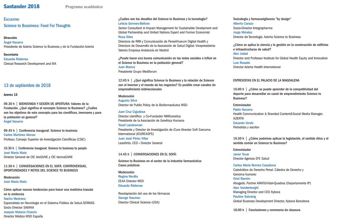 UIMP's tweet image. Comienza la jornada #Sciencetobusiness en la #UIMP2018, organizado por @Azierta. Inaugura la vicerrectora del #PosgradoUIMP, @CaballeroFgc, y el director de @Azierta, @AngelNavarroLim. 
En directo en nuestro Facebook: 
🎞️facebook.com/UIMPSantander/
Y en: 🎞️uimptv.es/channel-10_dir…