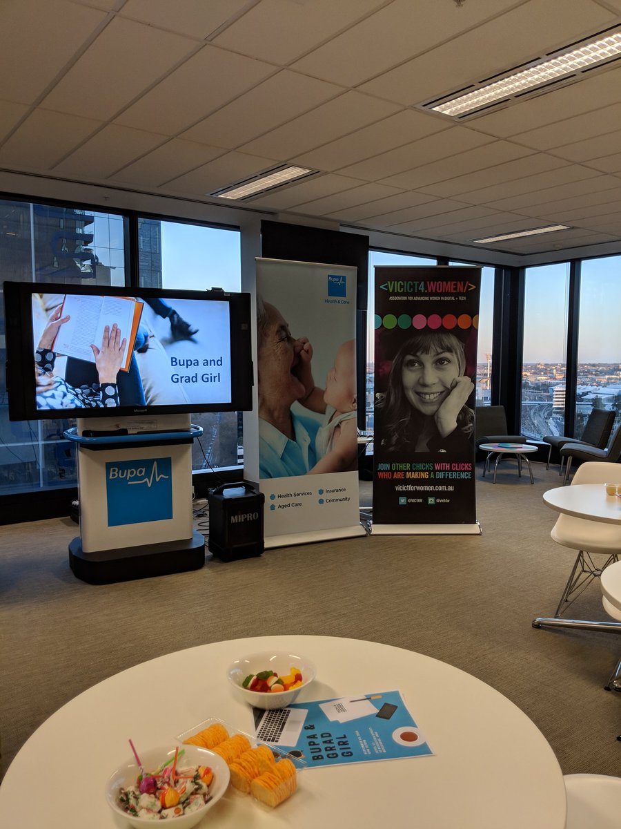 emmaarri's tweet photo. Starting @VICT4W #gradgirl event @BupaAustralia I'm back after missing the last 2 ๐ https://t.co/RHmKEya7pi