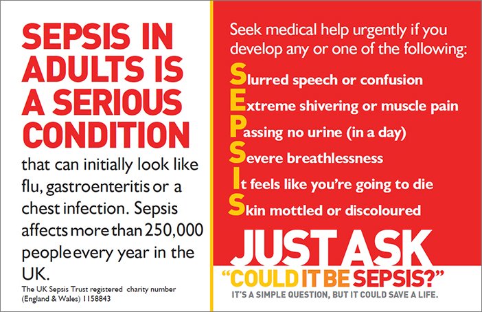 Image result for sepsis poster 2018 uk