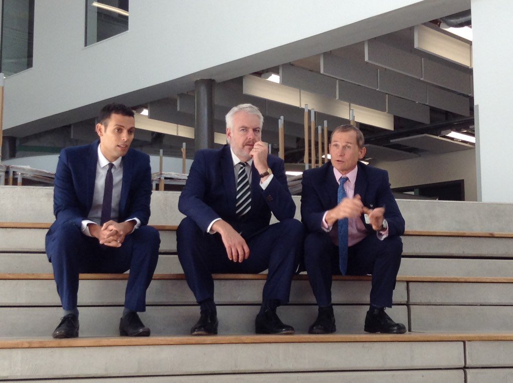 First Minister with Deputy Head Tim Bird (right) who has led our school in creating this wonderful new building