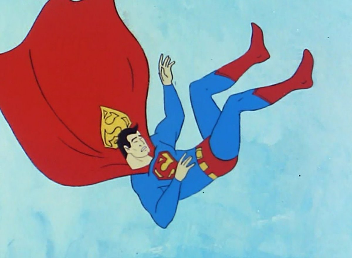 Charlton_Hero's tweet image. #Superman needs a parachute tucked under that cape for the one out of 4 hundred times he &quot;lost&quot; his flight powers and was plummeting towards earth. #SupermanProblems