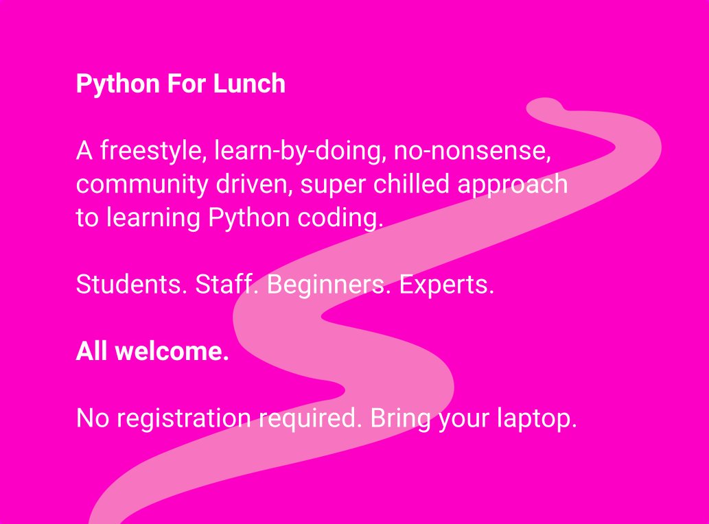 livunicareers's tweet image. #PythonForLunch | 19 Sept, 12.30 - 13.30 | Sydney Jones Library, Taylor Room @LivUniLibrary @hipyliv