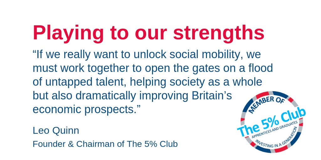 Leo Quinn, Founder & Chairman of The 5% Club & Group Chief Exec of @BalfourBeatty, shares his thoughts on today's report #PlayingToOurStrengths #EarnAndLearn #Apprenticeships #VocationalLearning 5percentclub.org.uk/wp5pc/wp-conte…