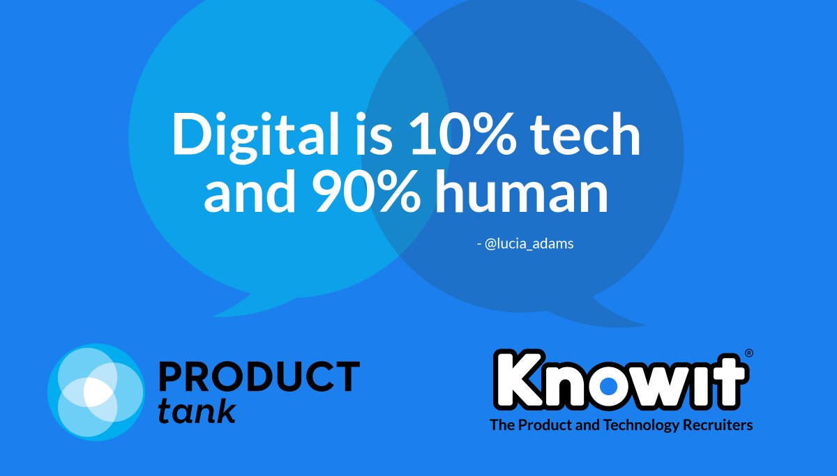 Fewand_Far's tweet photo. Another great evening at @producttank last night, we're proud to be a sponsor of such an insightful meetup. Our favourite quote was from @lucia_adams talk... 🙌
"organisations talk as if it's 90% tech and 10% human..." 👎
#producttank #prodmgmt #tech https://t.co/xjhnXjHsqi