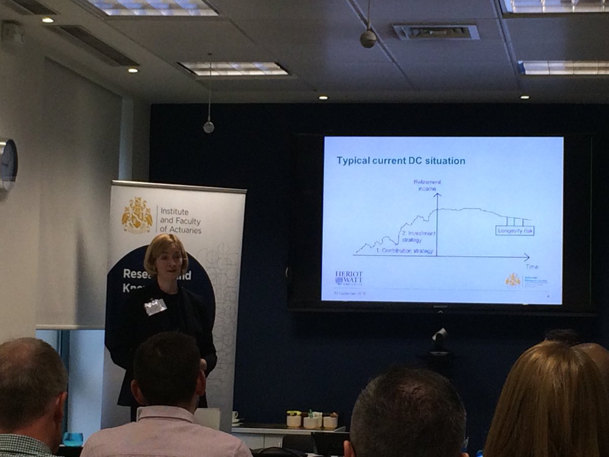 ActuaryLass's tweet photo. Really looking forward to @actuarynews Actuarial Research Centre session on @HeriotWattUni @cassbusiness project on future pension plans.  #IFoAARC #LongevityRisk #RiskSharing #PensionDesign https://t.co/sJzogIBuat