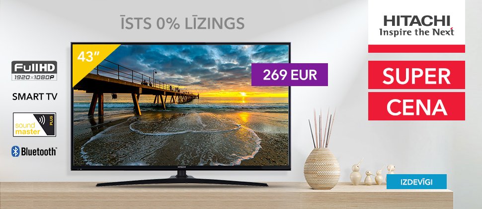 attack Inconsistent heat Tavs viedveikals 1A on Twitter: "SUPER CENA! Hitachi Smart TV - 43" collas, lieliska skaņa, Bluetooth funkcija TIKAI 269€! https://t.co/rhw2zKvpYn https://t.co/RaFRpIj7Nu" / Twitter attack Inconsistent heat Tavs viedveikals 1A on Twitter: "SUPER CENA! Hitachi Smart TV - 43" collas, lieliska skaņa, Bluetooth funkcija TIKAI 269€! https://t.co/rhw2zKvpYn https://t.co/RaFRpIj7Nu" / Twitter