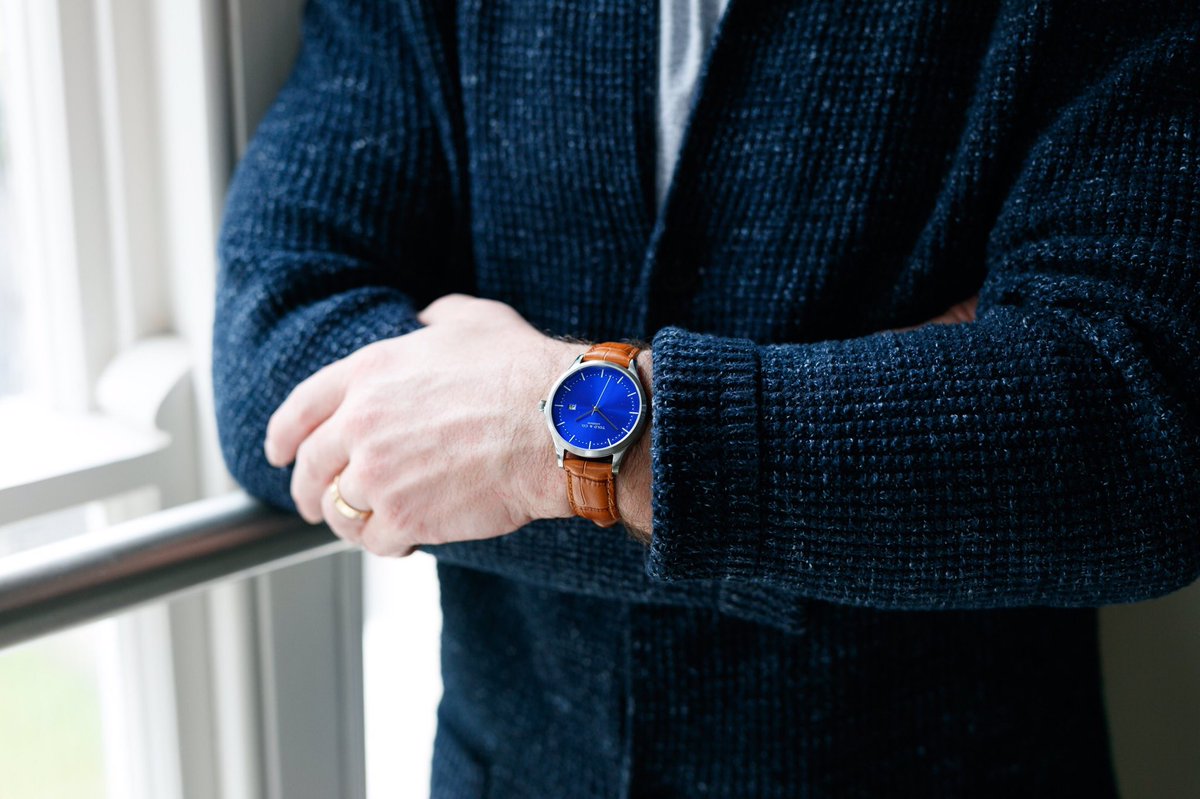 Our TC25 with tan leather is back in stock! #toldandco #luxury #watches