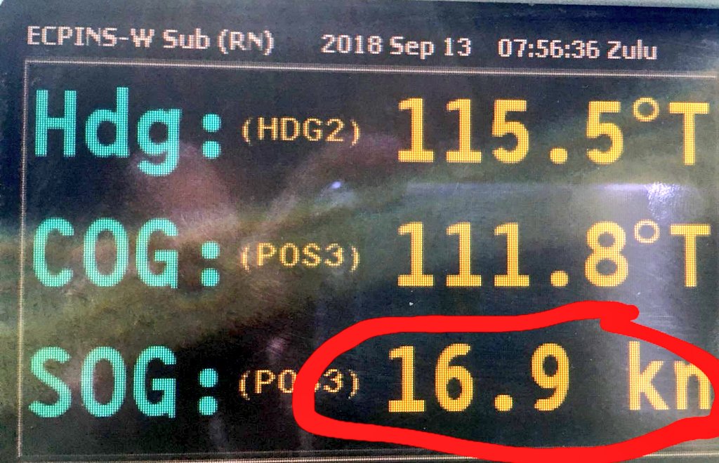 HMSEnterprise's tweet photo. #TakeHerToWarpSpeedMrSulu
Before we had our bottom repainted, we never got more than 15 knots out of her. We'd hoped for a bit more speed, but this much more is very pleasing indeed!
#FullSpeedAhead
#CleanBottom
#ChildishExcitement https://t.co/RS7d5dnV1e