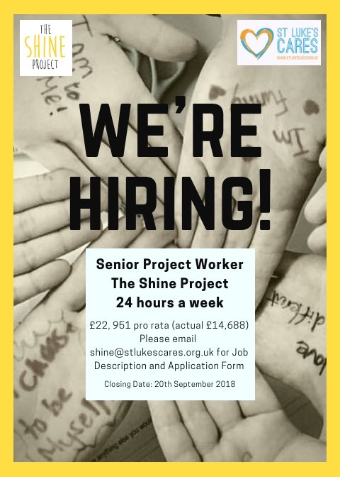 Exciting news at Shine HQ! We're recruiting for a Senior Project Worker! Please retweet to help us find a fantastic person to join our team. @getawaygirlslds @TutorTrustLeeds @cockburnschool @CockburnMat @SouthLeedsLife @LeedsWomensWHM @LeedsWomen2018 @BasisYorkshire @gorse_ruth